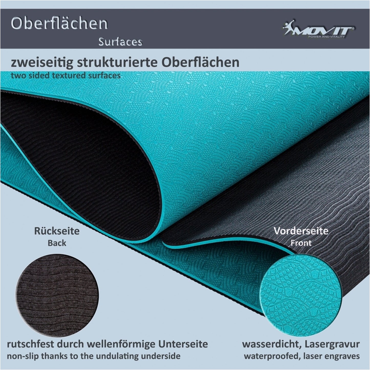 Tapis de gymnastique 190 x 100 cm en différentes couleurs