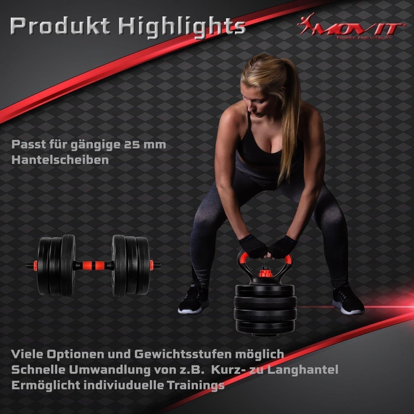 Set d’haltères 6-en-1 20 – 30 kg
