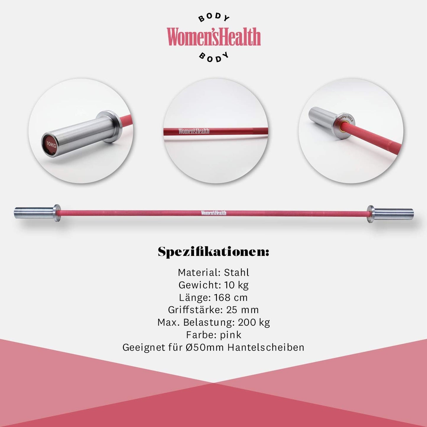 Barres longues Rose 10 kg