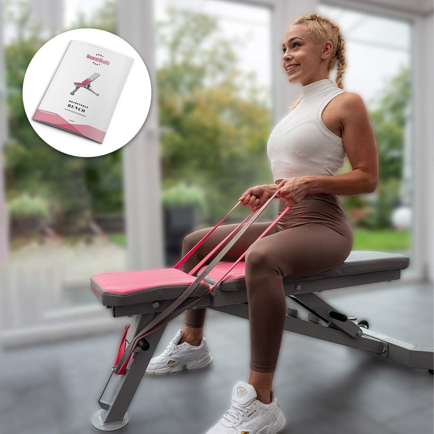 Bancs inclinés – Rose/Gris