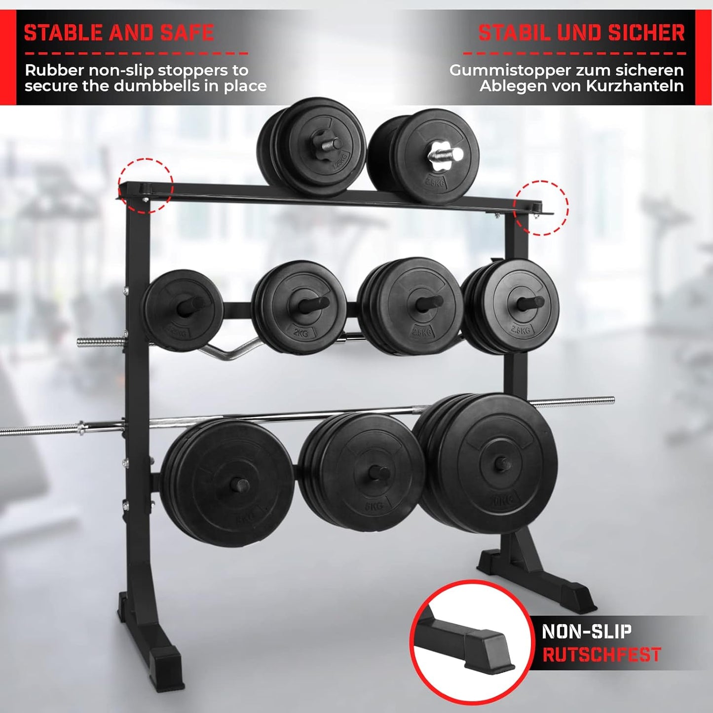 Rangement pour disques de musculation Noir