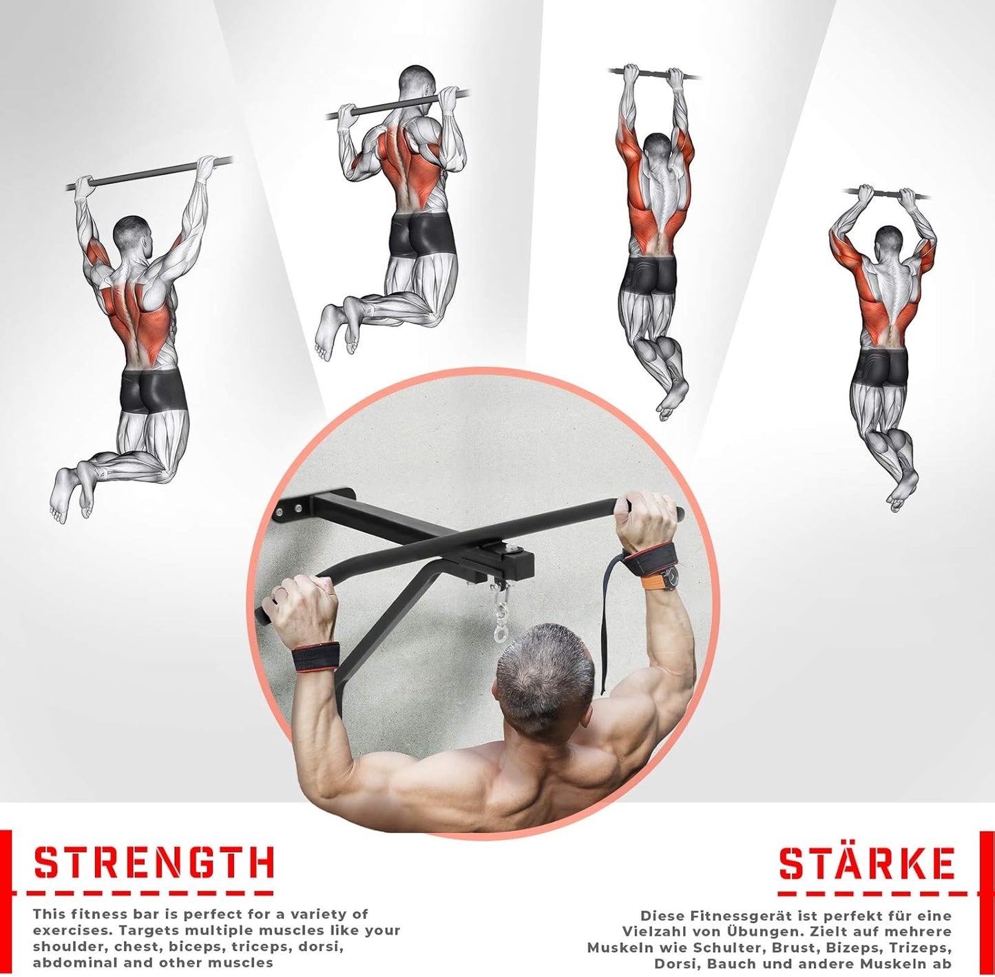 Barre de traction avec support mural pour sac de boxe