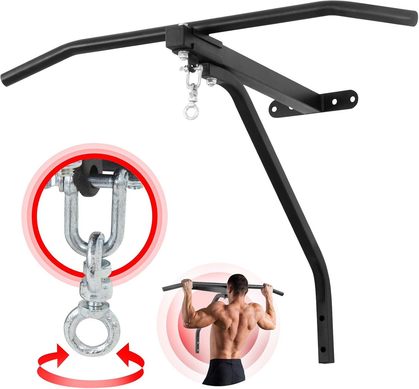 Barre de traction avec support mural pour sac de boxe