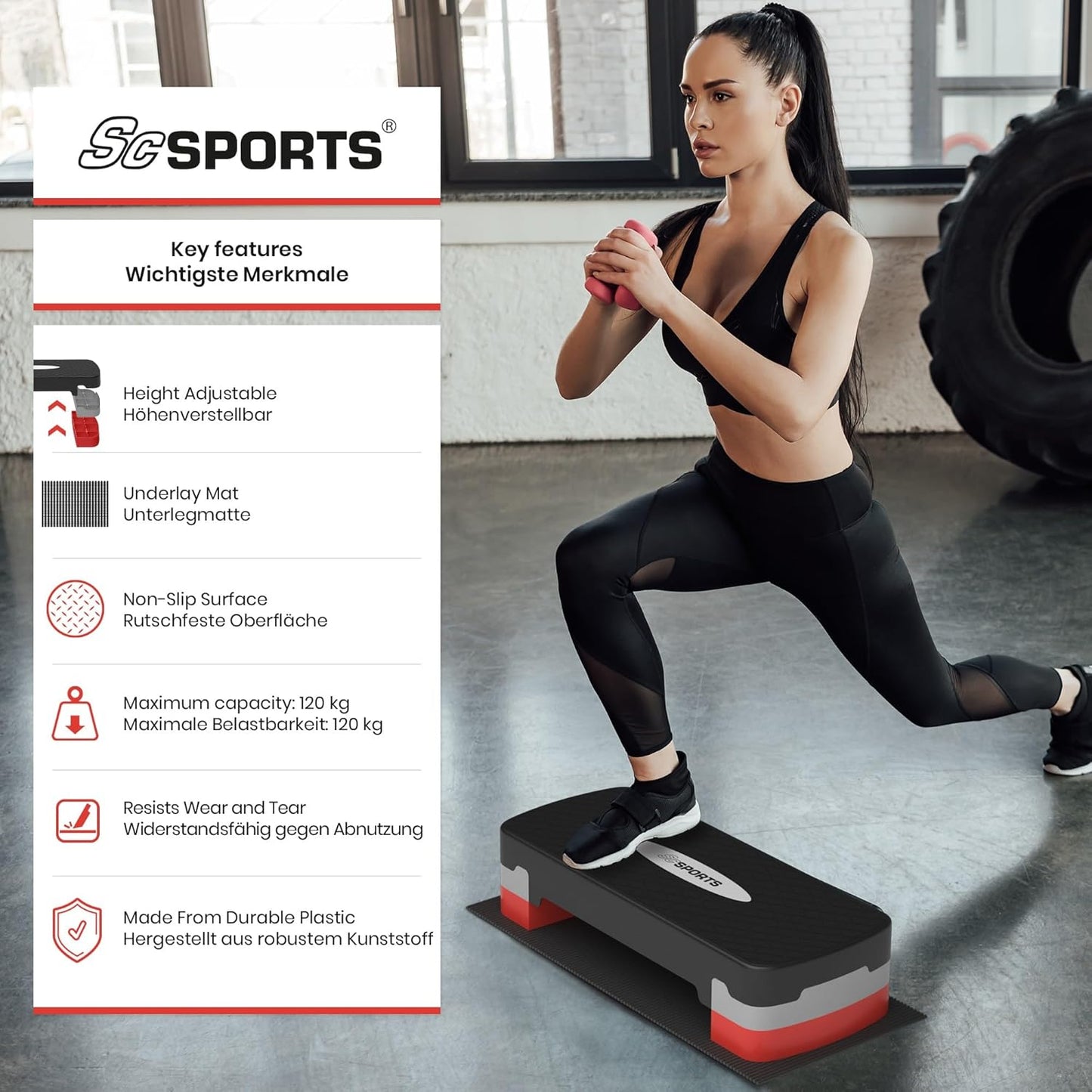 Step de fitness réglable en hauteur