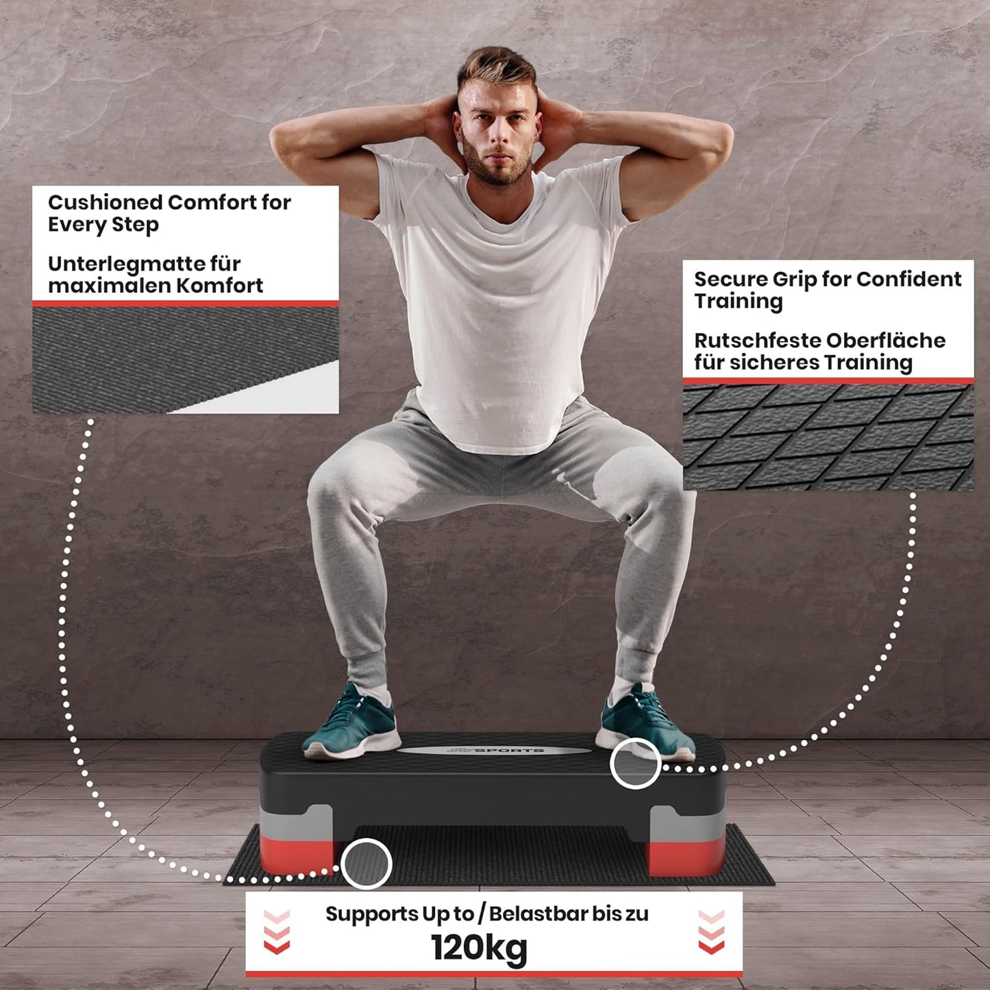 Step de fitness réglable en hauteur