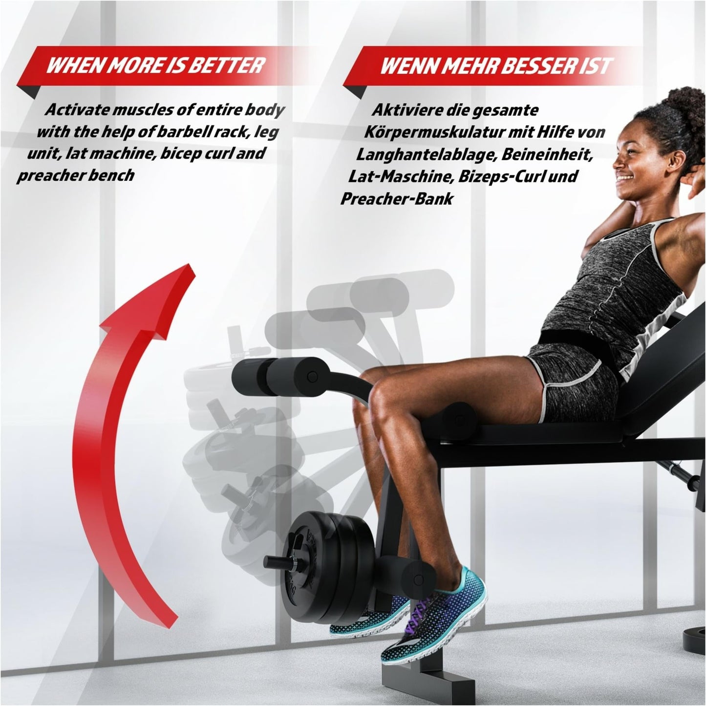 Banc de musculation multifonction Noir