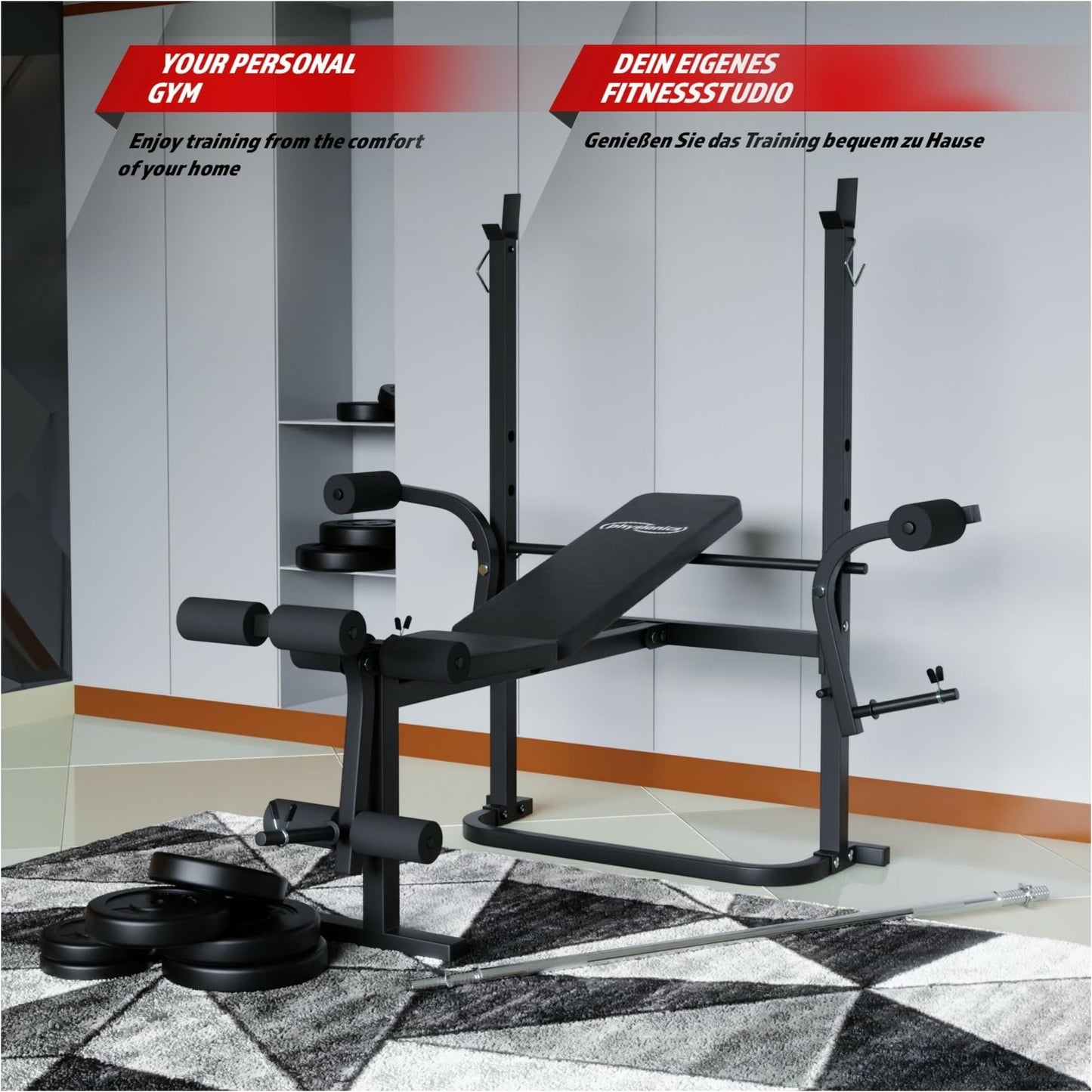 Banc de musculation multifonction Noir