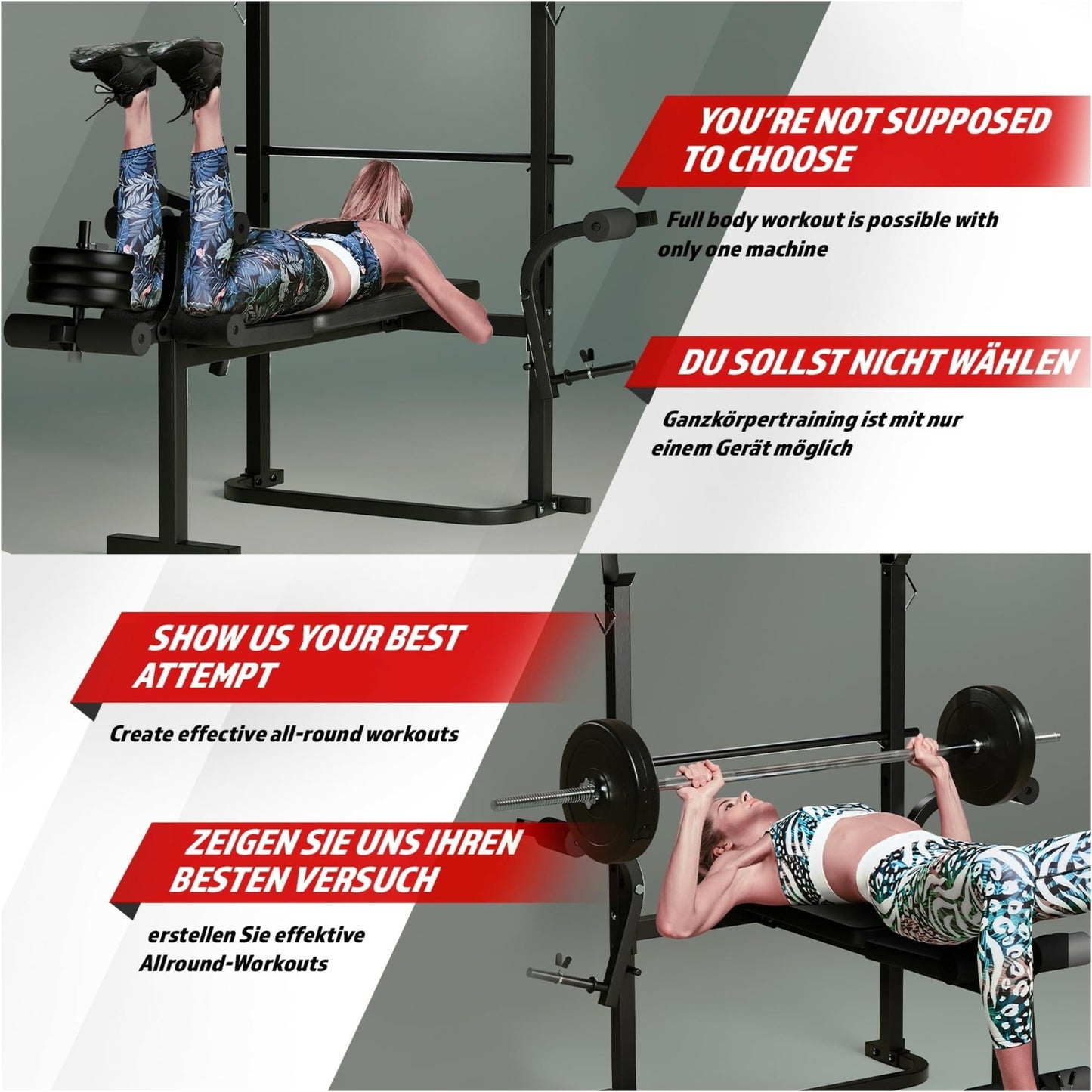 Banc de musculation multifonction Noir