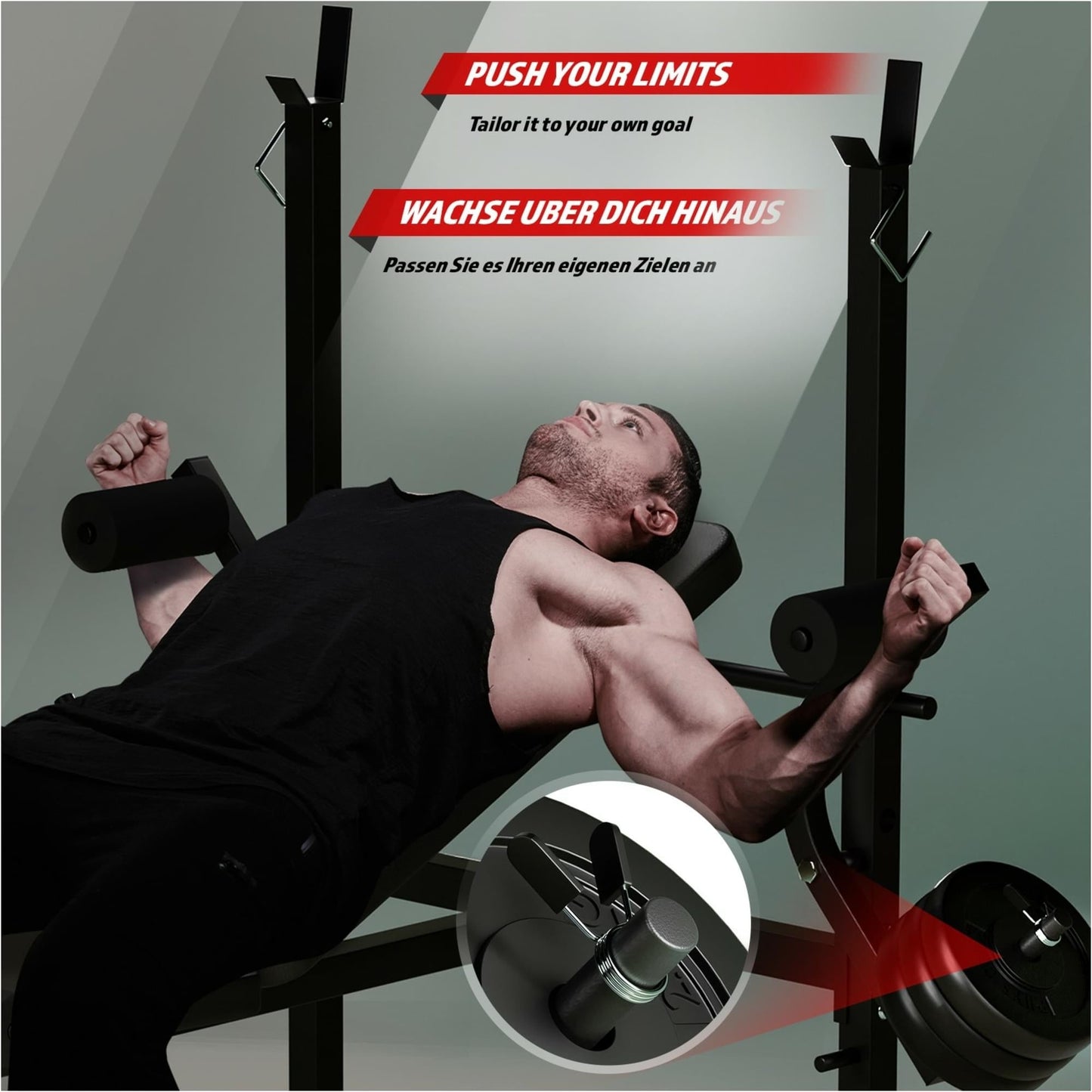 Banc de musculation multifonction Noir