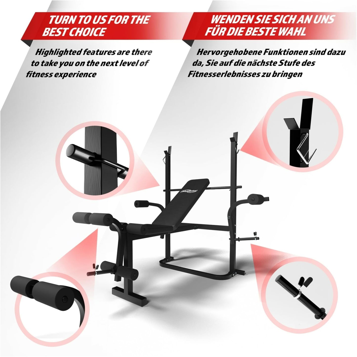 Banc de musculation multifonction Noir