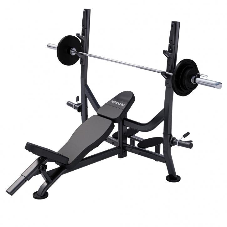 Banc Musculation PRO avec Support et Barre d’Haltères Olympia - Gorilla Sports France