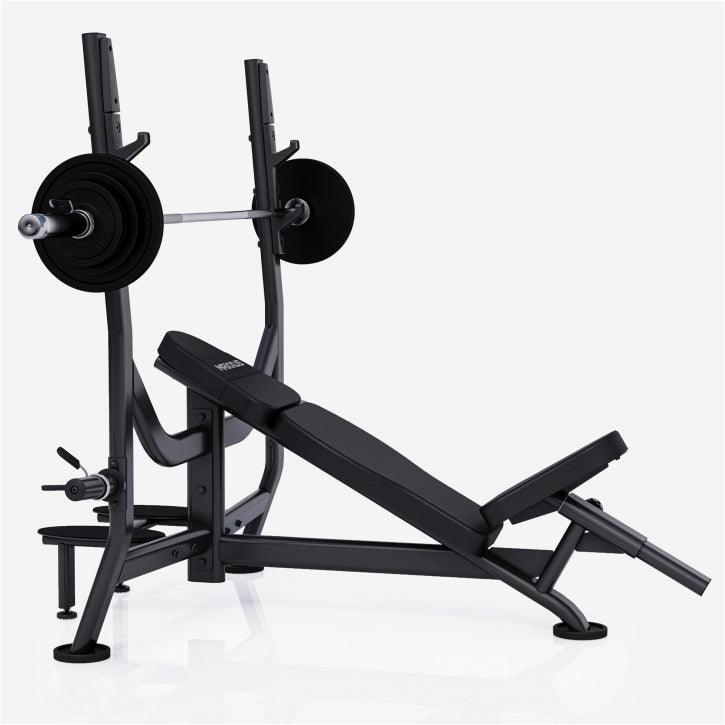 Banc Musculation PRO avec Support et Barre d’Haltères Olympia - Gorilla Sports France