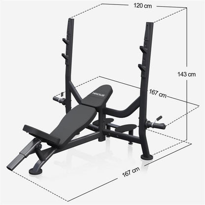 Banc Musculation PRO avec Support et Barre d’Haltères Olympia - Gorilla Sports France