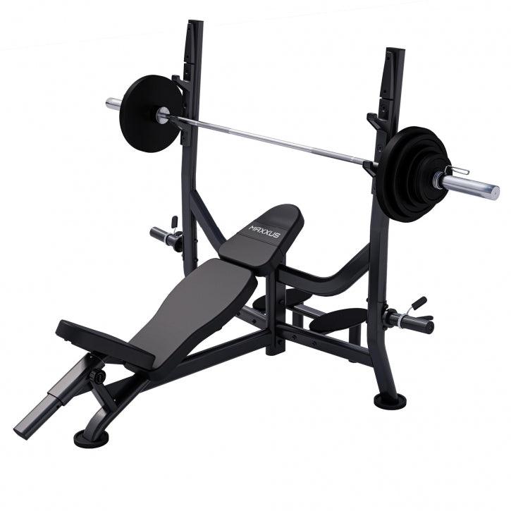 Banc Musculation PRO avec Support et Barre d’Haltères Olympia - Gorilla Sports France
