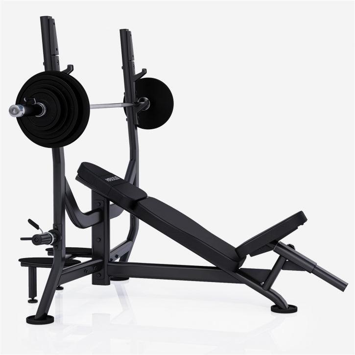 Banc Musculation PRO avec Support et Barre d’Haltères Olympia - Gorilla Sports France