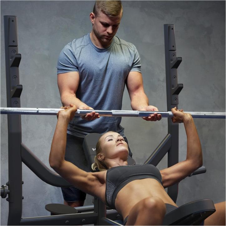 Banc Musculation PRO avec Support et Barre d’Haltères Olympia - Gorilla Sports France