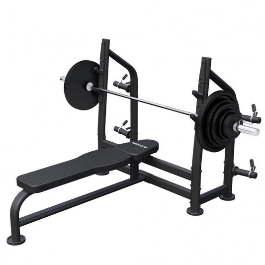 Banc Musculation avec Rack PRO et Set d’Haltères Longues - Gorilla Sports France