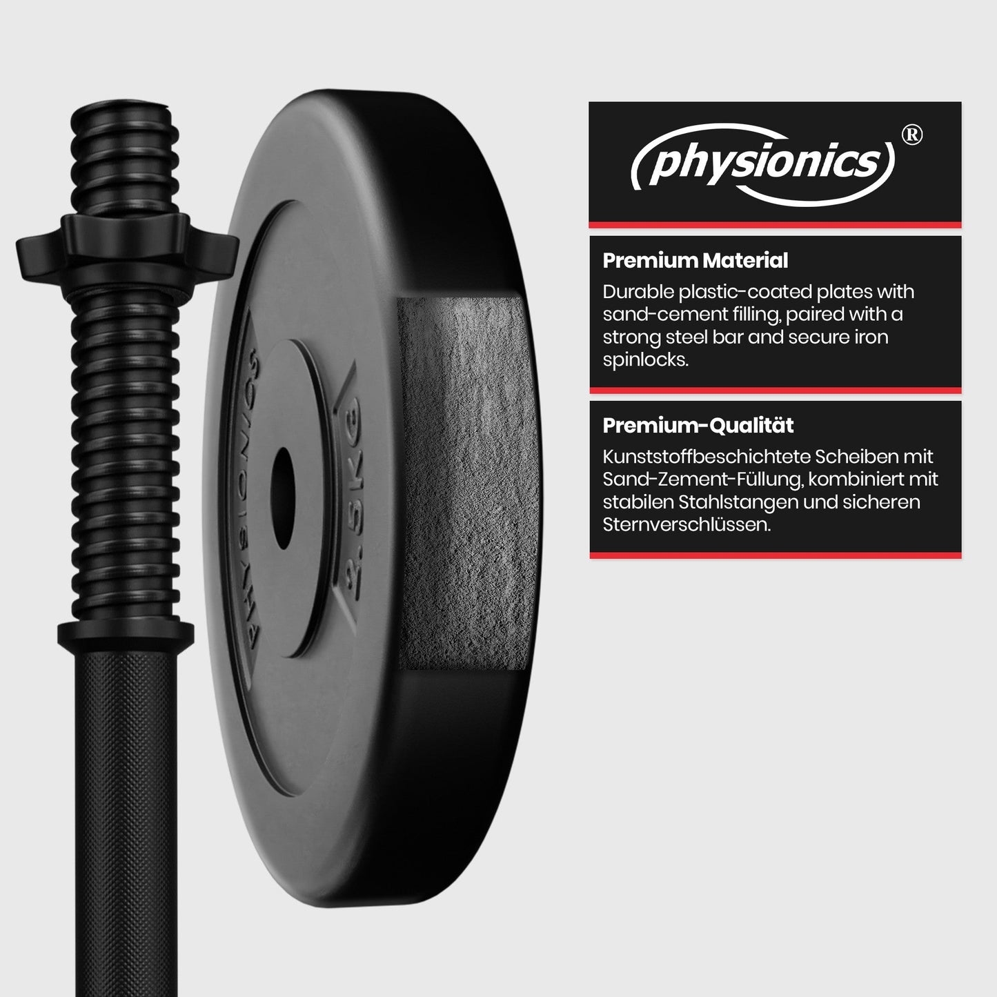 Set d'haltères courts de 30 kg Plastique