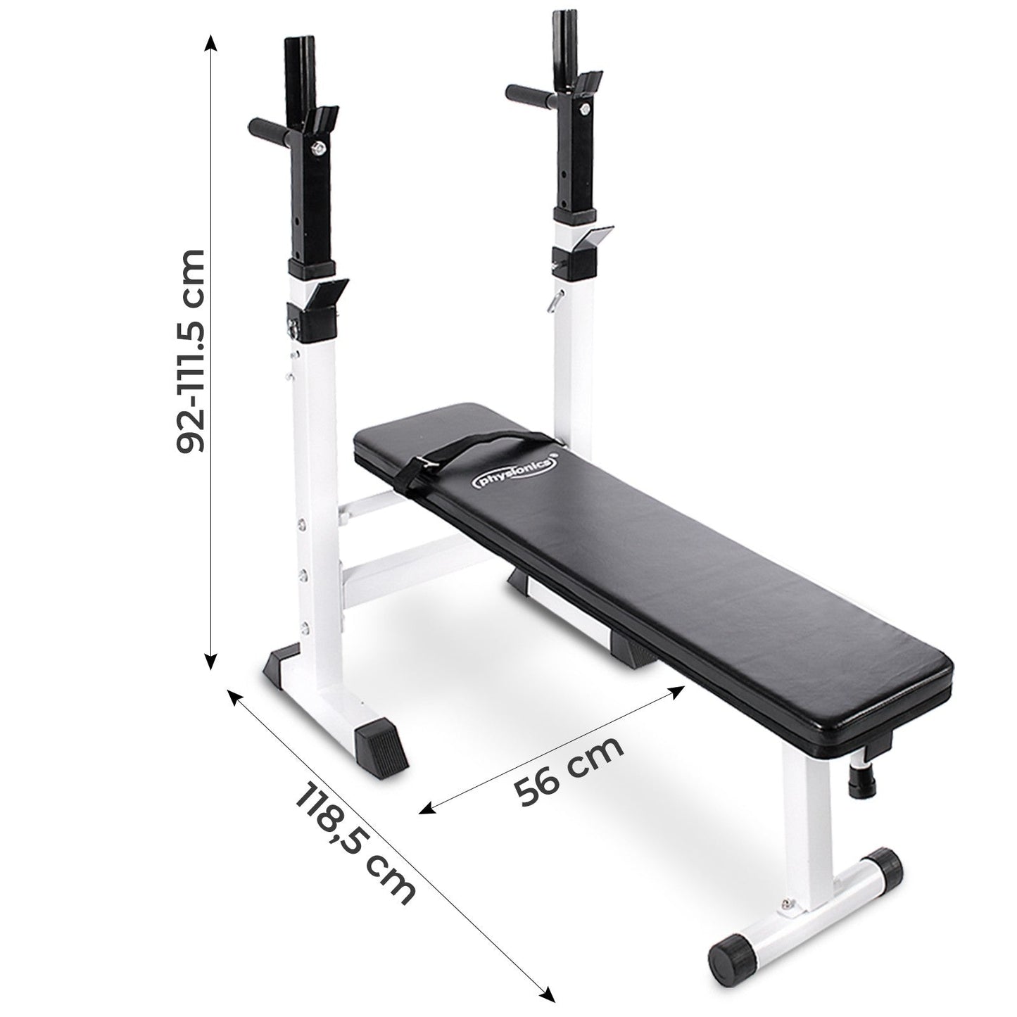 Banc de musculation avec support de barre Blanc