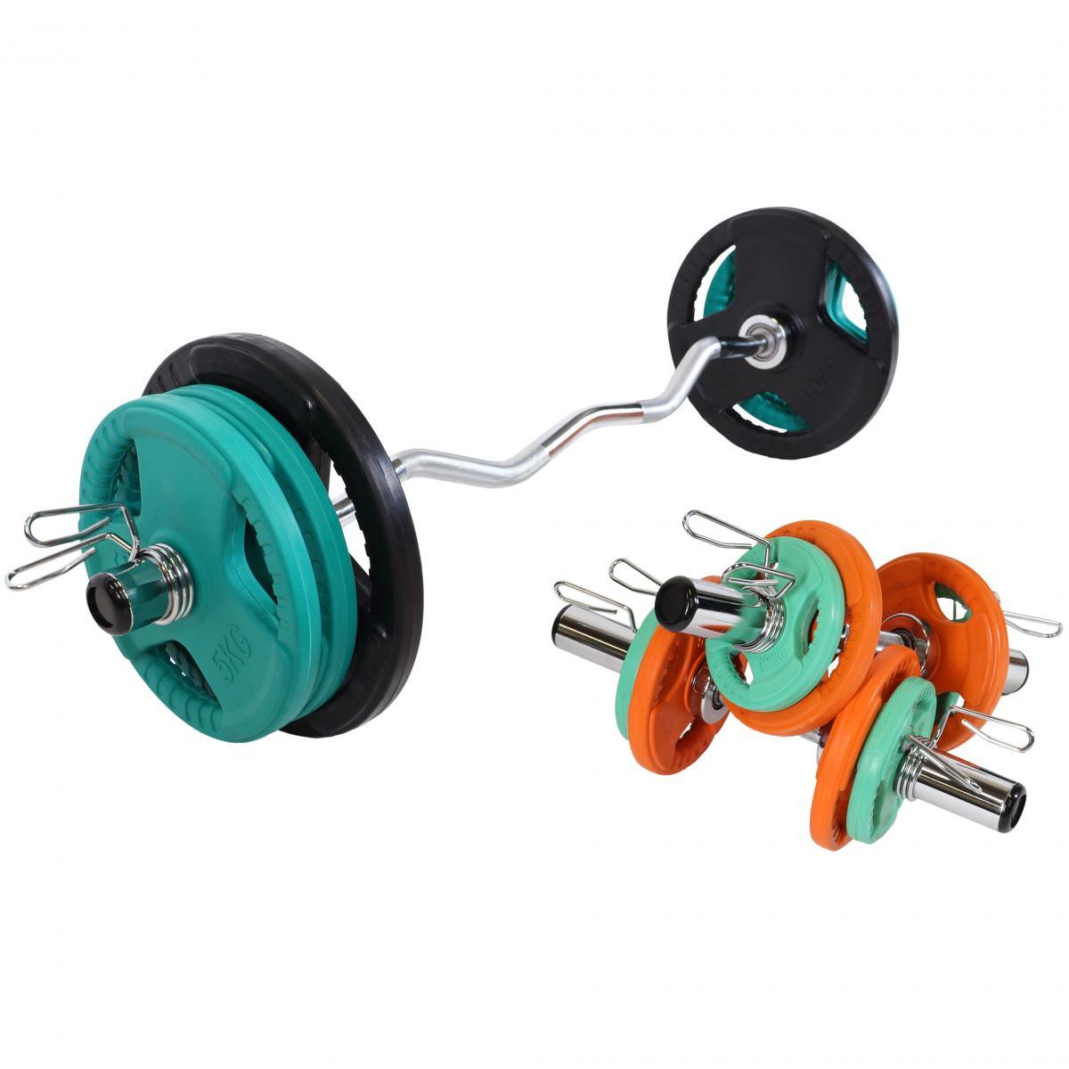 Set d'haltères olympiques en caoutchouc avec poignées Gripper 75 kg - Gorilla Sports France