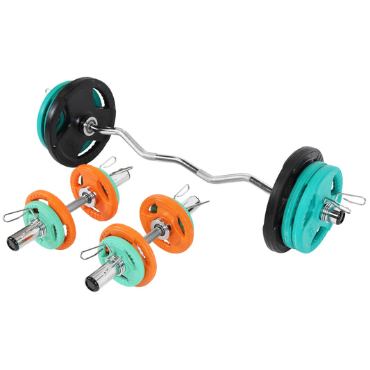 Set d'haltères olympiques en caoutchouc avec poignées Gripper 75 kg - Gorilla Sports France