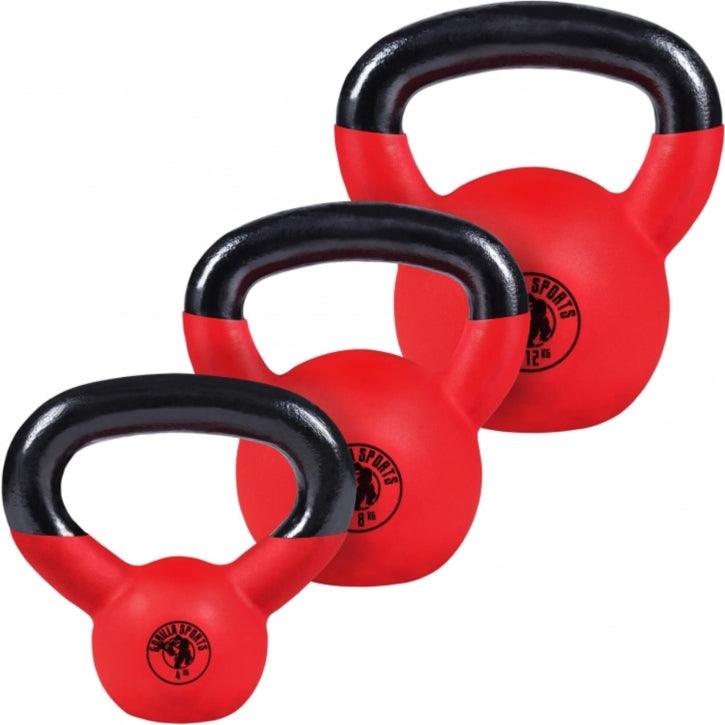 Kettlebell en fonte avec revêtement vinyle - Gorilla Sports France