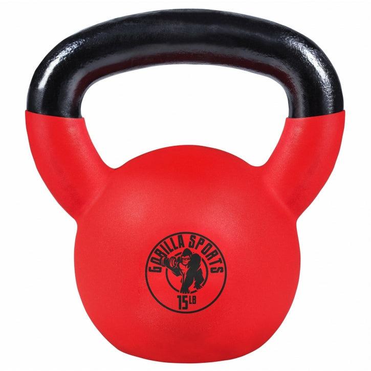 Kettlebell en fonte avec revêtement vinyle - Gorilla Sports France