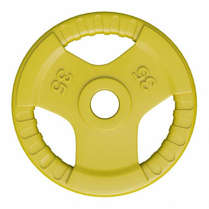 Disque olympique en caoutchouc avec poignées grip - Gorilla Sports France