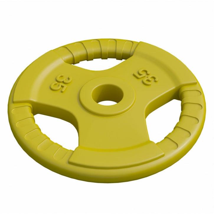 Disque olympique en caoutchouc avec poignées grip - Gorilla Sports France