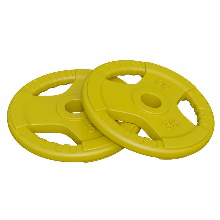Disque olympique en caoutchouc avec poignées grip - Gorilla Sports France