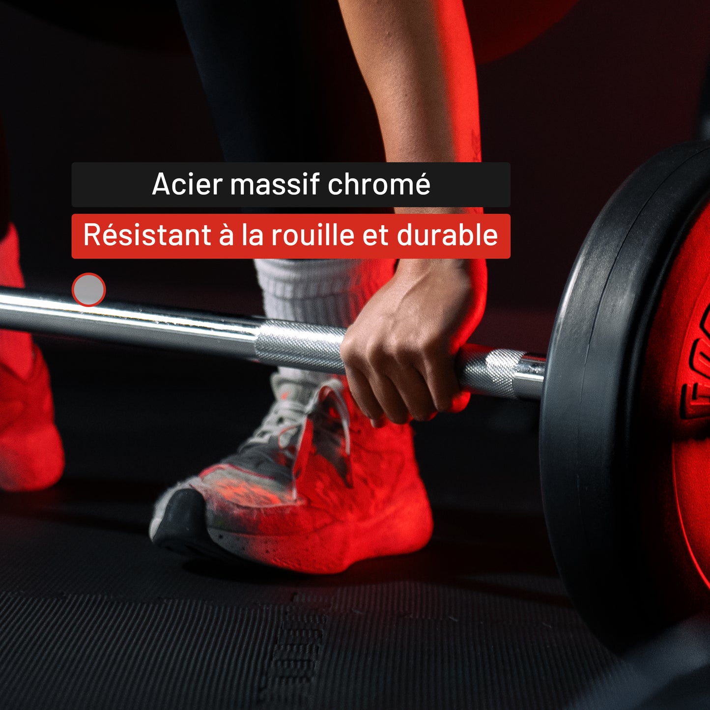 Barre d'haltères 170 cm avec stop-disques