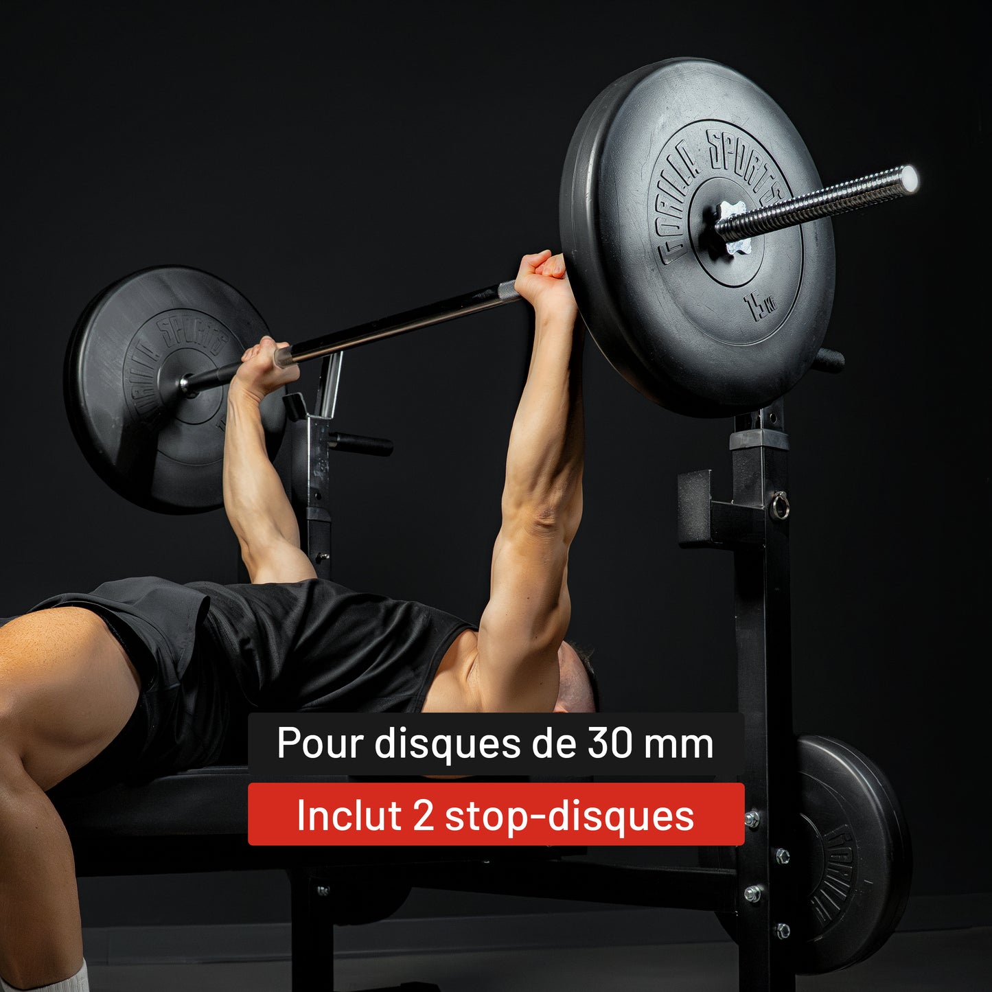 Barre d'haltères 170 cm avec stop-disques