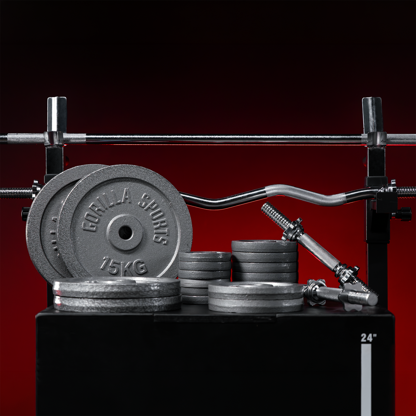 Set d'haltères en fonte 108 kg
