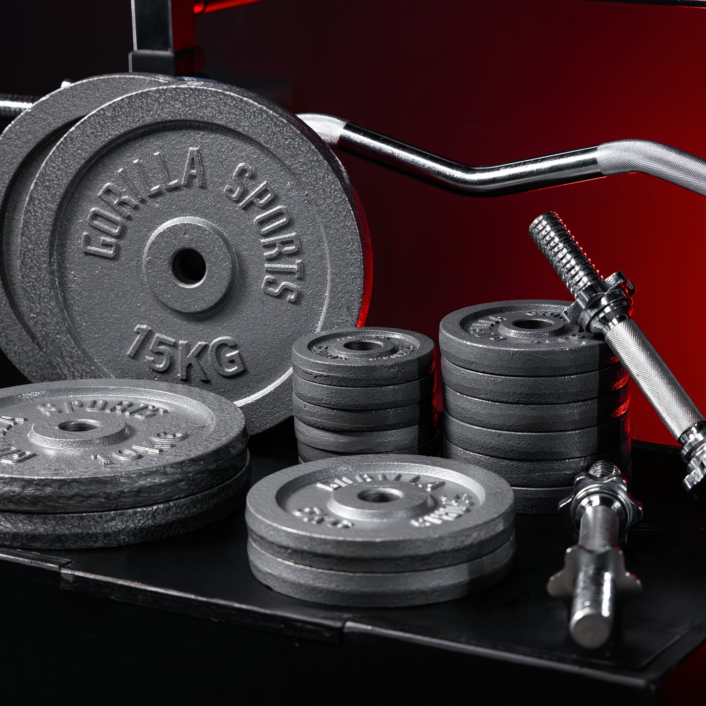 Set d'haltères en fonte 108 kg