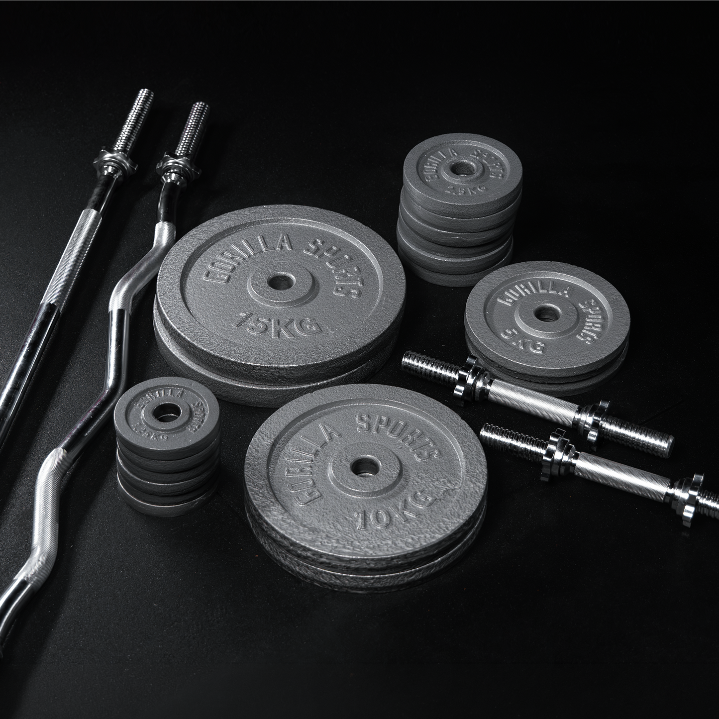Set d'haltères en fonte 108 kg