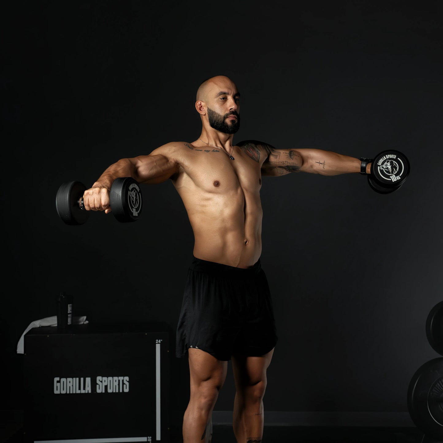 Haltère rond en caoutchouc