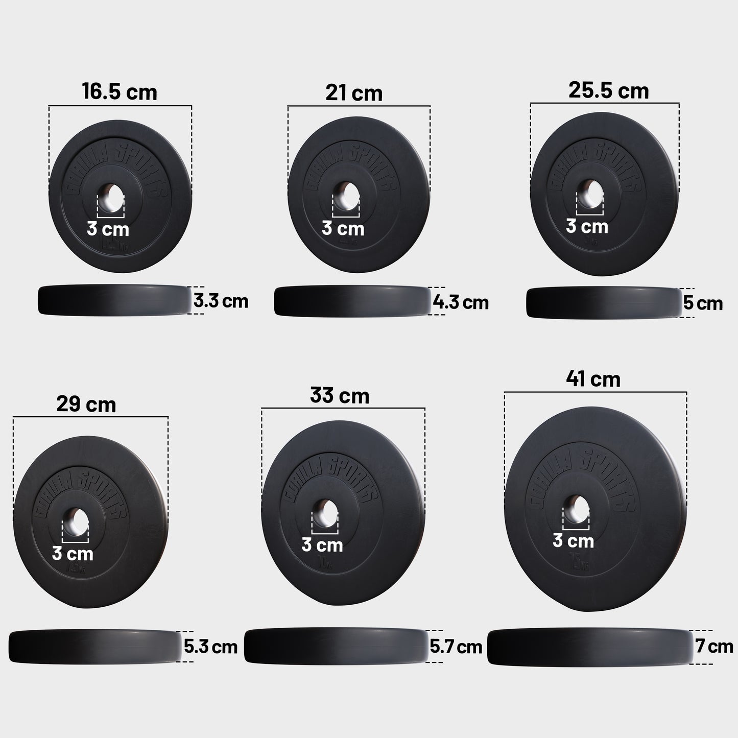 Disques musculation en plastique 30/31 mm