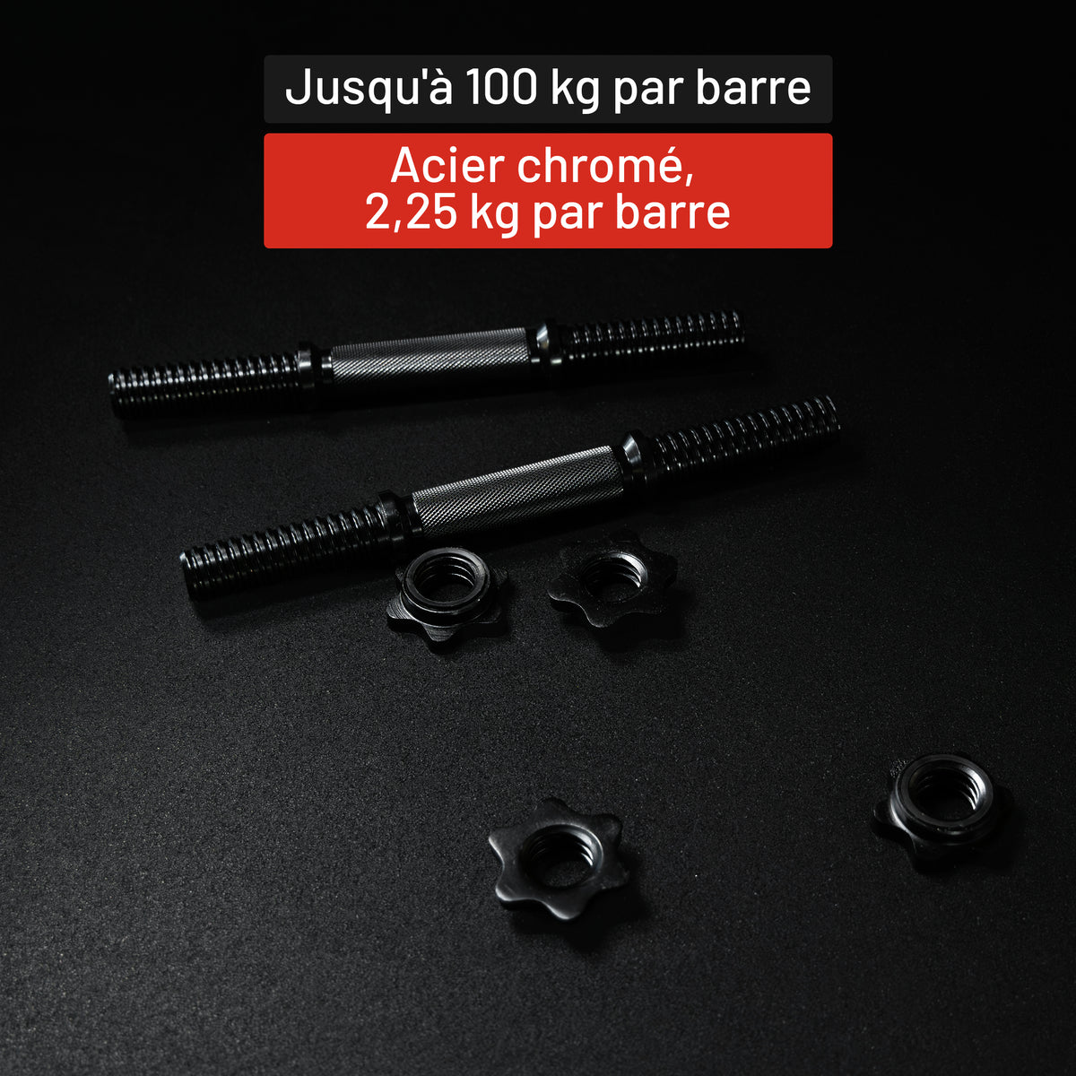 Set de barres d'haltères courtes 35 cm