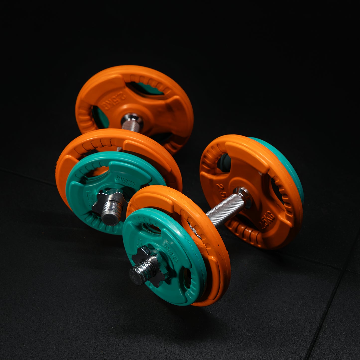 Set d'haltères courts en caoutchouc 20 kg avec stop-disques