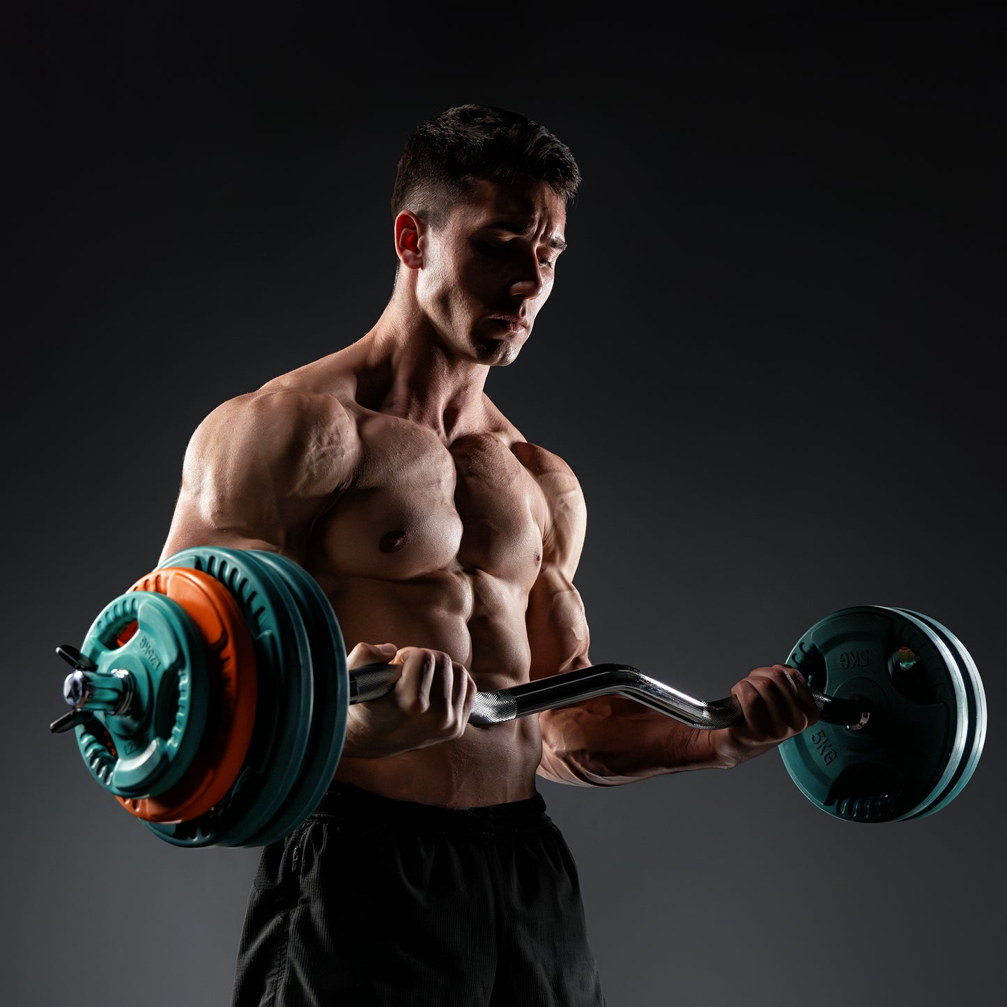 Set d’haltères curl SZ en caoutchouc 35 kg