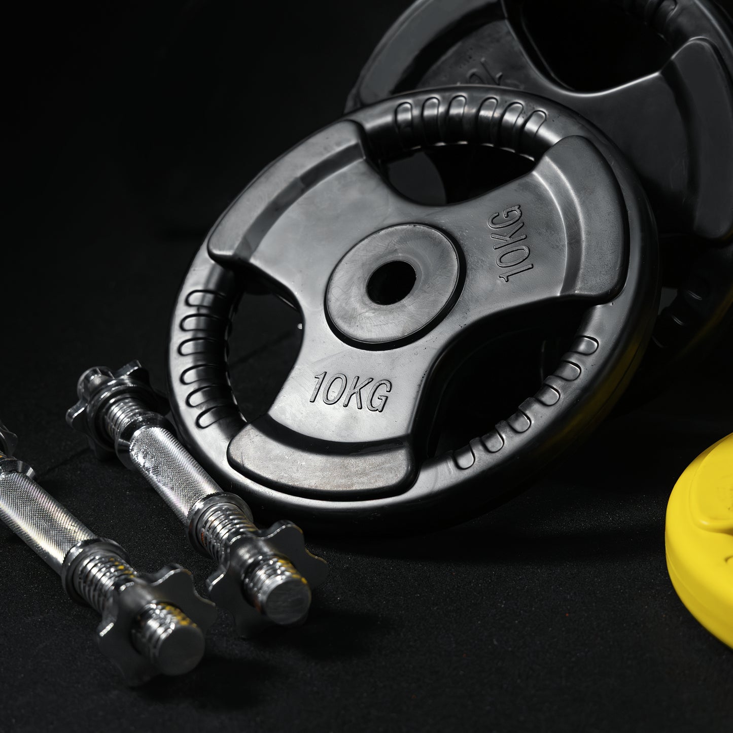 Set d’haltères en caoutchouc 108 kg avec stop-disques