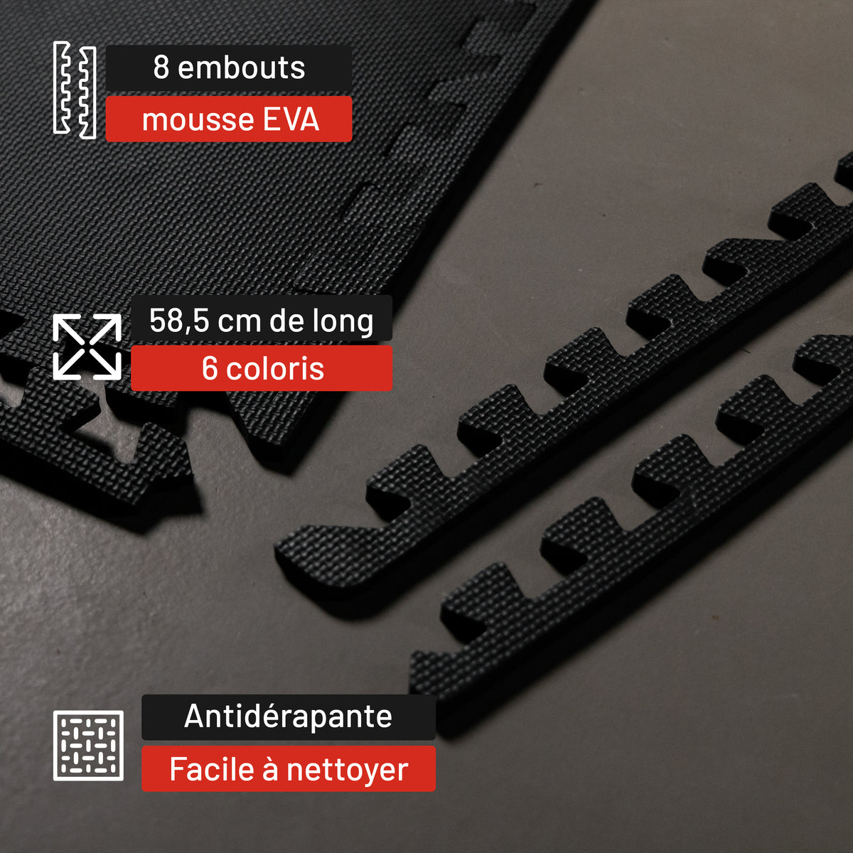 Embouts pour dalles de protection de sol