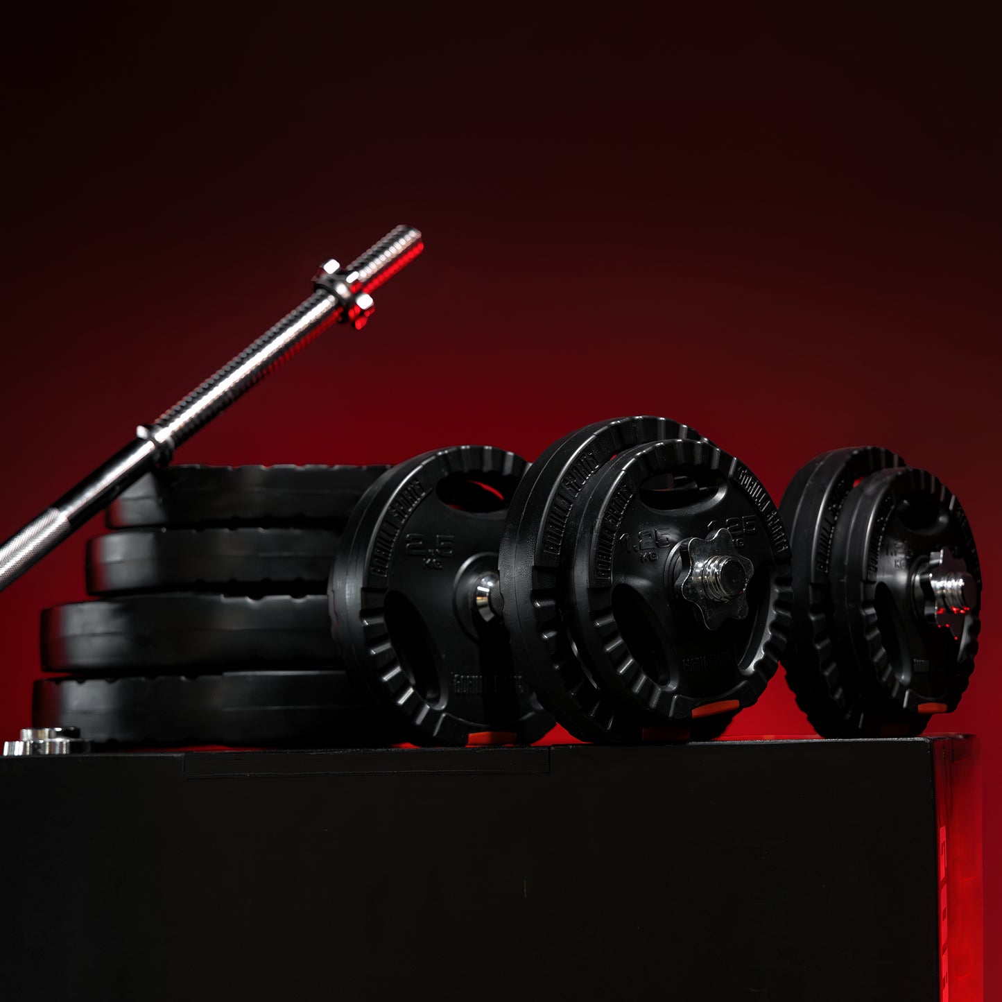 Set de barres d'haltère avec disques de poids