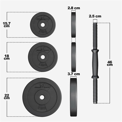 Set d'haltères courts E-Series en plastique 30 kg - Gorilla Sports France