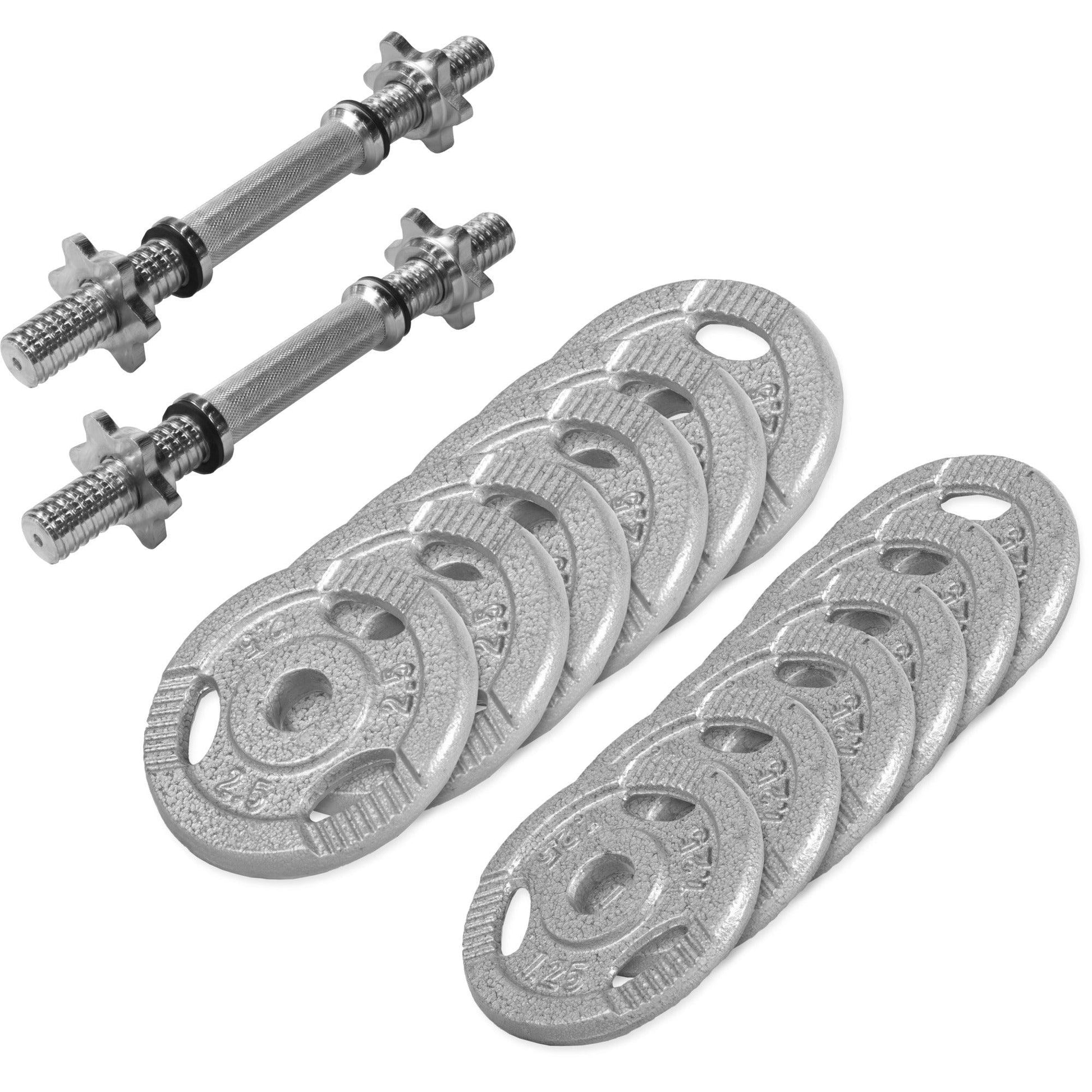 Set d’haltères courts en fonte avec stop disques en étoile 27,5 kg - Gorilla Sports France