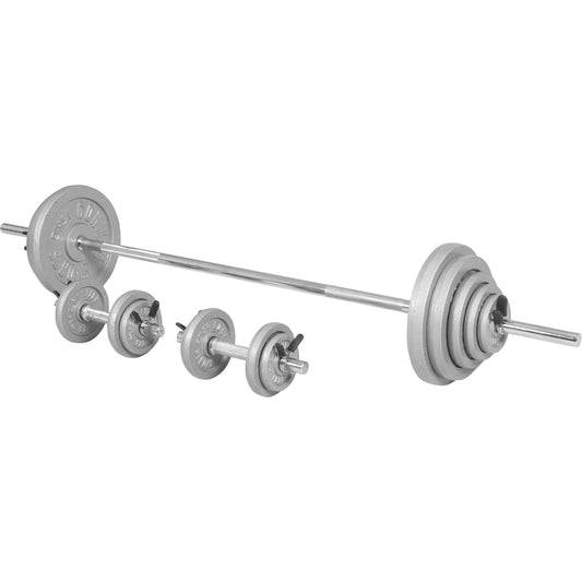 Set d'haltères en fonte avec Stop disques en étoile, 100 kg - Gorilla Sports France