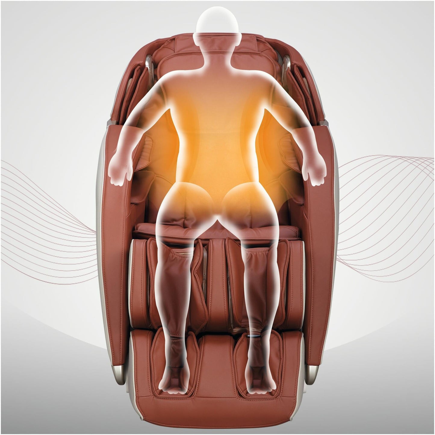Fauteuil massant MX 8.0z, marron/champagne - Gorilla Sports France