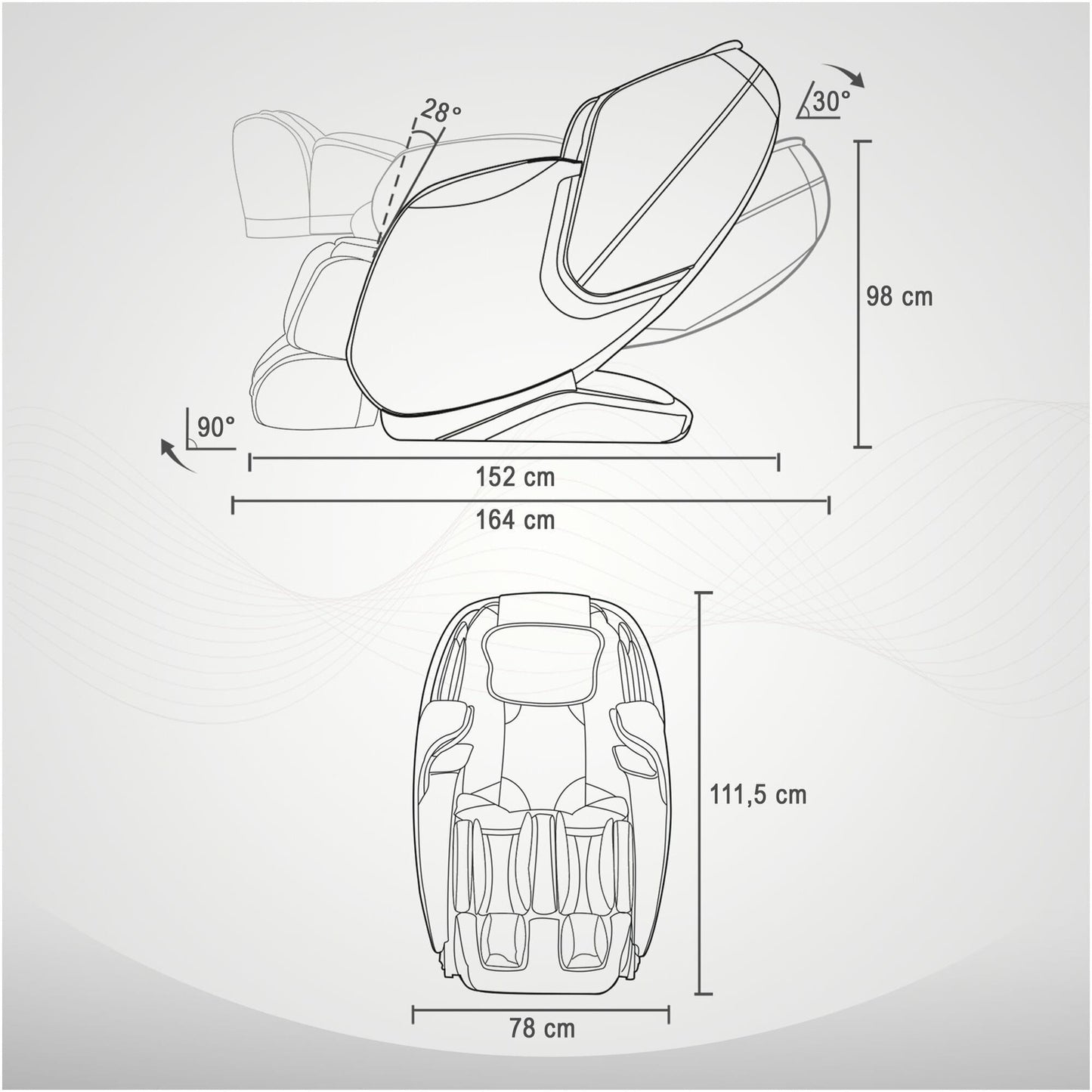 Fauteuil massant MX 8.0z, marron/champagne - Gorilla Sports France