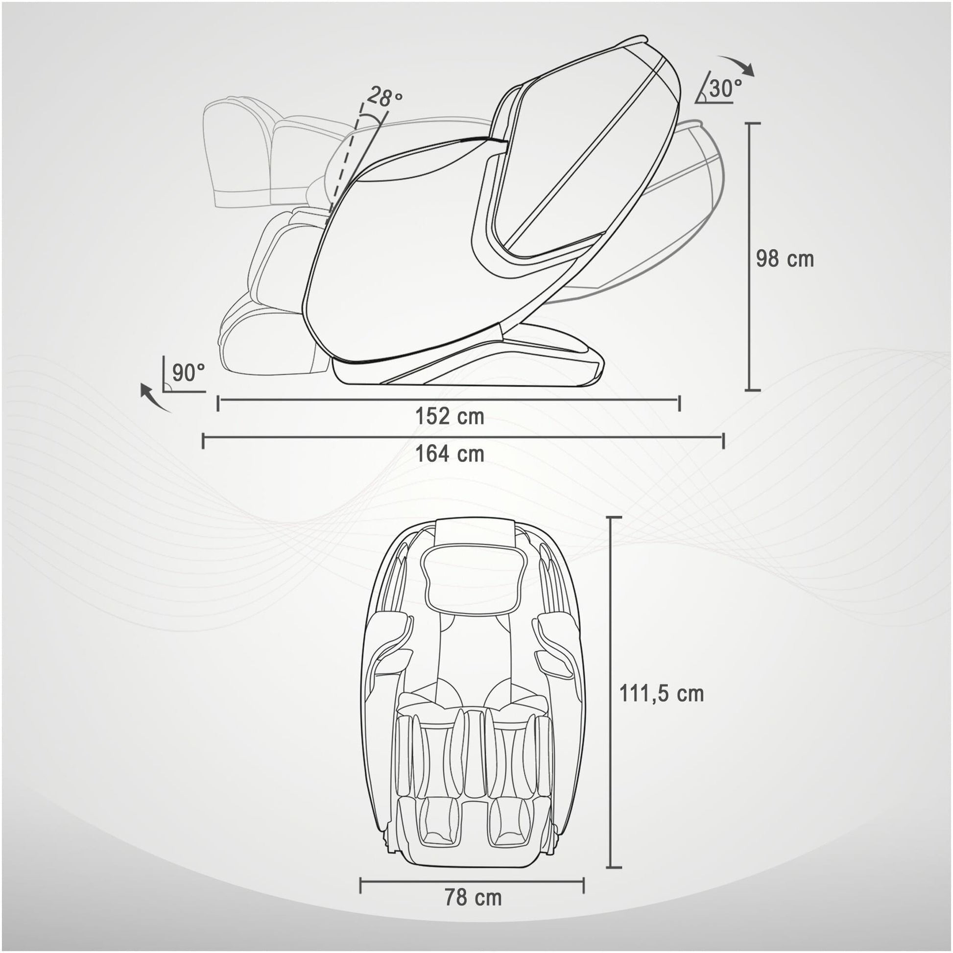 Fauteuil massant MX 8.0z, marron/champagne - Gorilla Sports France