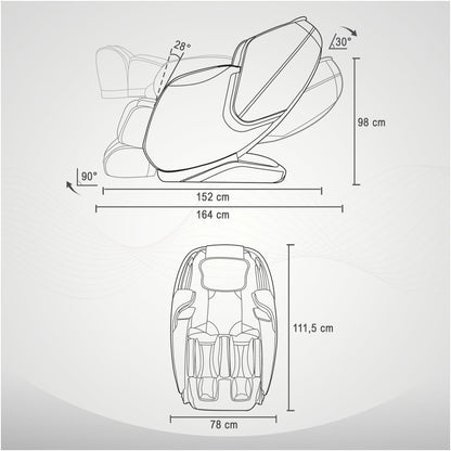 Fauteuil massant MX 8.0z, marron/champagne - Gorilla Sports France